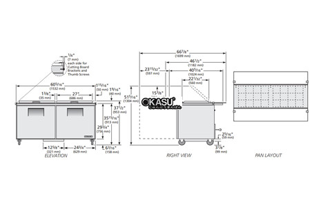 ban sandwich/salad cua dac mega-top hai mat true tssu-60-24m-b-ds-st-hc hinh 2
