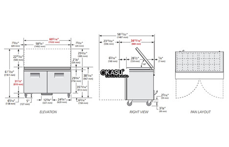 ban sandwich/salad cua dac mega-top co nap kinh phang true tssu-60-24m-b-st-fglid-hc hinh 2