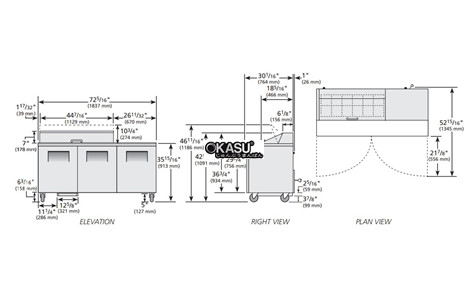 ban sandwich/salad cua dac true tssu-72-12-hc hinh 2