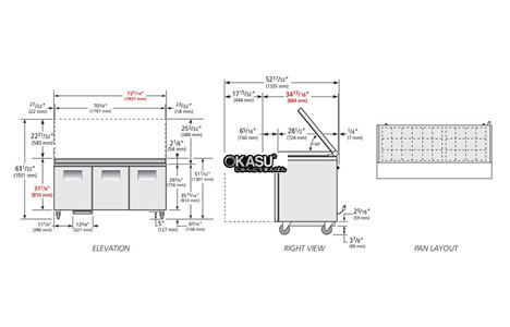 ban sandwich/salad cua dac mega-top co nap kinh phang true tssu-72-30m-b-st-fglid-hc hinh 2