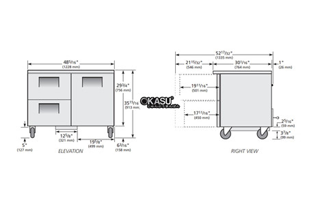 ban mat co cua va ngan keo true tuc-48d-2-hc hinh 2