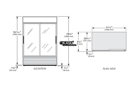 tu lanh cua truot co den led gdm-45-hc-ld hinh 2