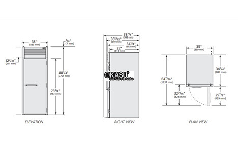 tu suoi am cua xoay dac cao 89" roll-in true str1hri89-1s hinh 2