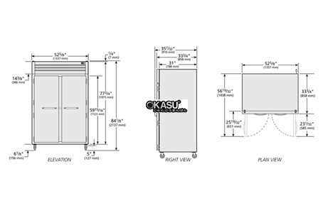tu suoi am cua xoay dac reach-in true stg2h-2s hinh 2