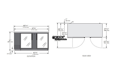 ban lanh quay bar cua xoay bang kinh co den led true tbb-3g-hc-ld hinh 2