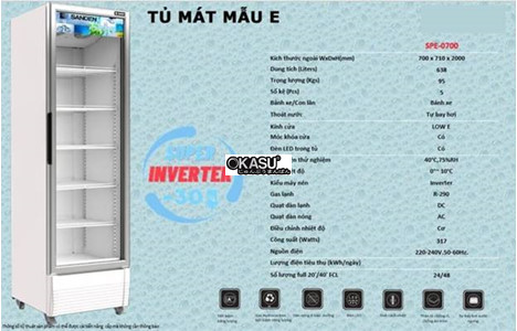 tu mat sanden intercool spe-0700 (inverter) hinh 3