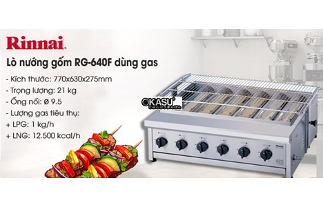 lo nuong gom rinnai rg-640f dung gas hinh 2
