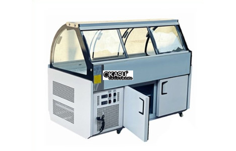 tu trung bay thit tren mat duoi dong snow village sc-1.6 2t - 1m6 hinh 2