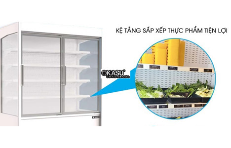 tu mat sieu thi cua kinh sanden intercool ssd-1212i hinh 3