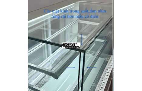 tu banh kem kinh vuong khong vien 3 tang snow village dg-1800 1m8 hinh 3