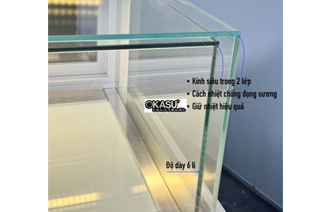 tu banh kem kinh vuong 1 tang snow village gb-500-4l-z1 1m8 hinh 3