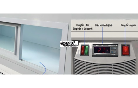 tu banh kem kinh vuong 1 tang snow village gb-300-4l-z1 1m2 hinh 4