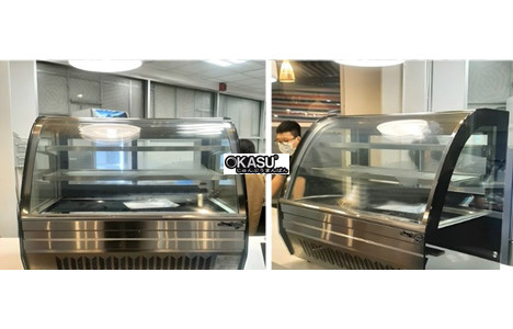 tu mat trung bay banh kem mini kinh cong snow village gb-120 0.9m hinh 3