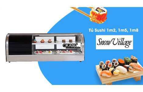 tu mat trung bay sushi kinh cong snow village ss-1.2 1m2 hinh 2
