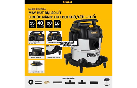 may hut bui 3 chuc nang 20l dewalt dxv20sa – 20 lit – 15kpa hinh 2