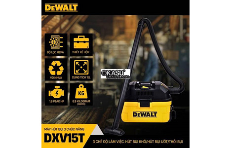 may hut bui 3 chuc nang 15l dewalt dxv15t (1.8 peak hp) hinh 2