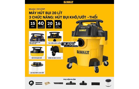 may hut bui 3 chuc nang 20l dewalt dxv20p – 20 lit – 15kpa hinh 2