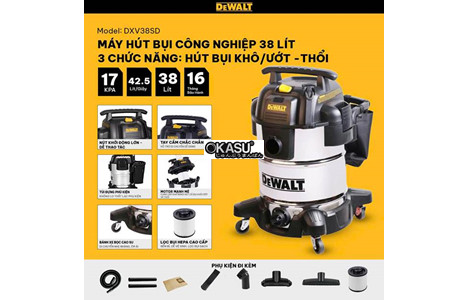 may hut bui cong nghiep 3 chuc nang 38l dewalt dxv38sd – 38 lit – 17kpa hinh 2
