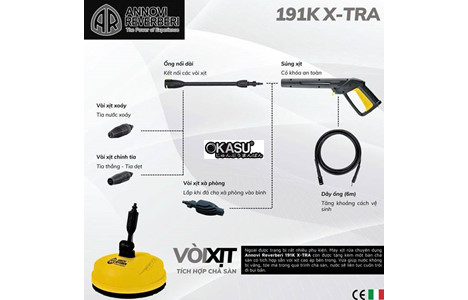 may xit rua chuyen dung annovi reverberi 191k x-tra – motor tu, ap luc cao 140bar, 2000w hinh 4