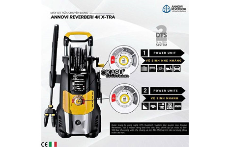 may xit rua chuyen dung annovi reverberi 4k twin flow – motor kep, ap luc cao 150bar, 2500w hinh 2