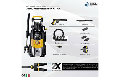 may xit rua chuyen dung annovi reverberi 4k twin flow – motor kep, ap luc cao 150bar, 2500w hinh 3
