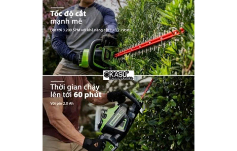 may cat tia hang rao dung pin greenworks htc402 hinh 3