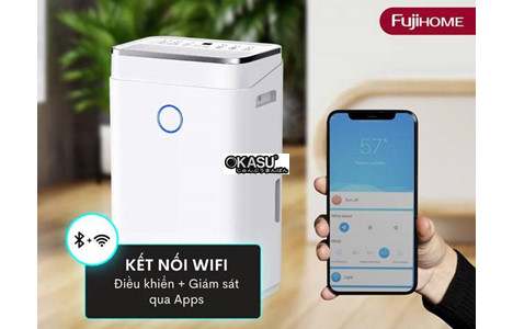 may hut am fujihome dh20w cong suat 20 lit/ngay, ket noi wifi hinh 3