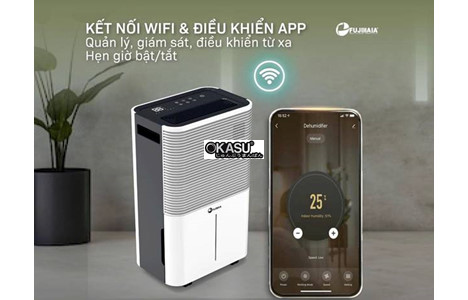 may hut am fujihaia dh25w cong suat 25 lit/ngay, co ket noi wifi hinh 6