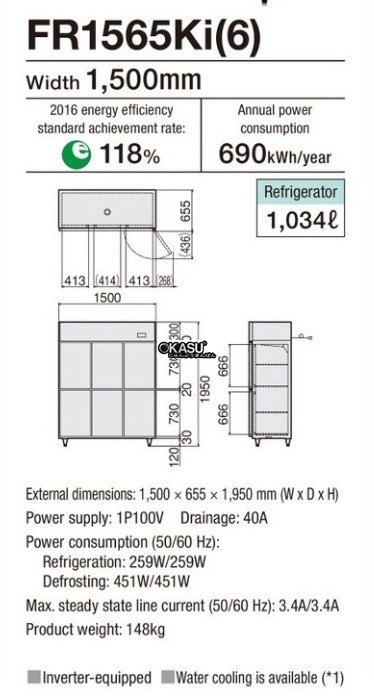 tu mat 6 canh fujimak fr1565ki (nhat ban) hinh 0