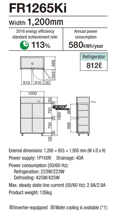 tu mat 4 canh fujimak fr1265ki (nhat ban) hinh 0