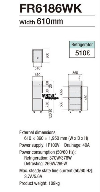 tu mat 2 canh fujimak fr6186wk hinh 0