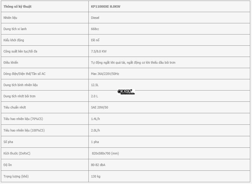 may phat dien kps kp11000xe 8.0kw hinh 0