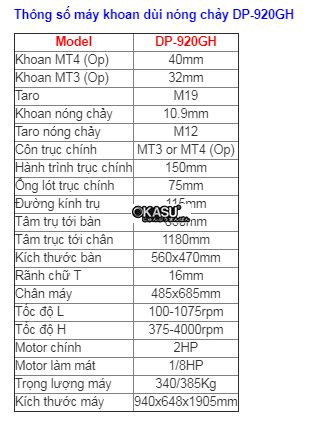 may khoan dui nong chay dp-920gh hinh 0