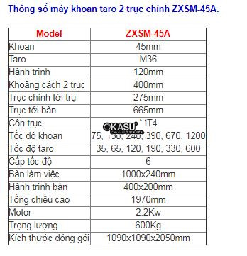 may khoan taro co 2 truc zxsm-45a hinh 0