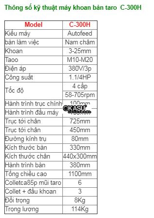 may khoan ban taro tu dong autofeed c-300h hinh 0
