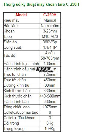 may khoan ban co taro c-250h hinh 0