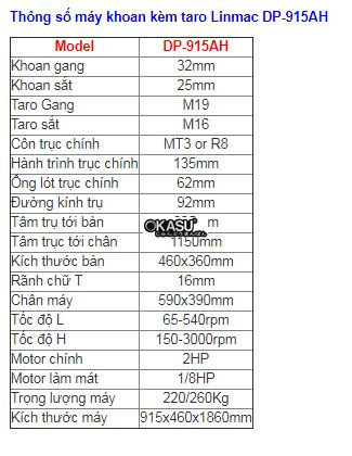 may khoan kem taro dp-915ah hinh 0