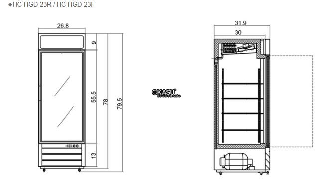 tu mat 1 canh kinh cua keo firscool hc-hgd-23r hinh 1