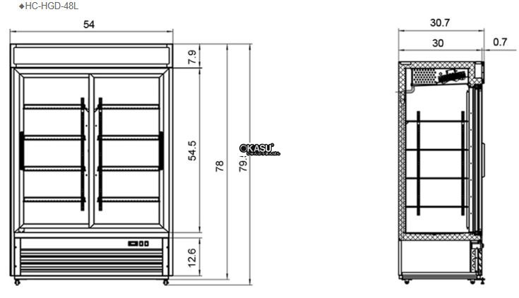 tu mat 2 canh kinh cua truot firscool hc-hgd-48l hinh 1