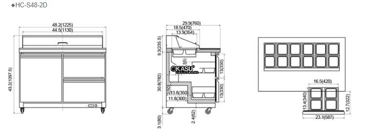 ban mat chuan bi salad, sandwich hc-s48-2d hinh 1