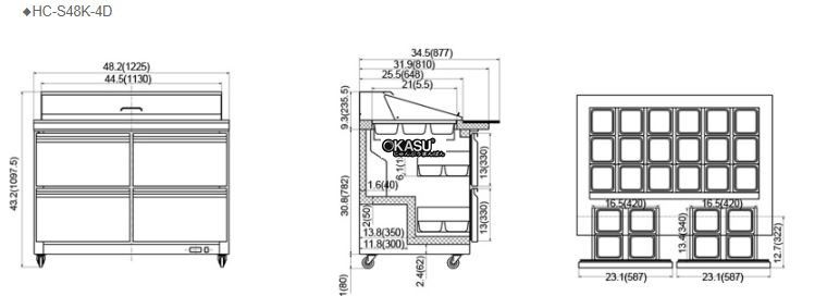 ban mat chuan bi salad, sandwich firscool hc-s48k-4d hinh 1