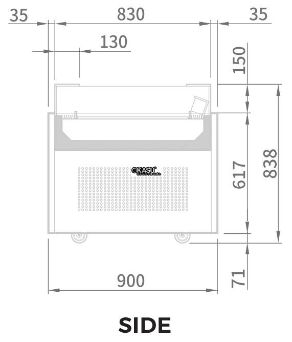 tu mat trung bay banh kem modelux 112 lit msos-900  hinh 1