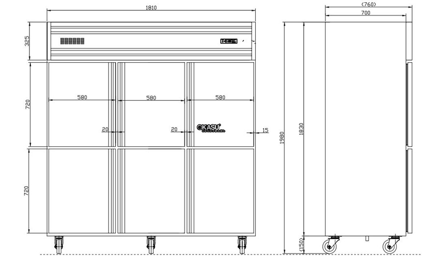 tu dong 6 canh inox kolner kd1.6l6 (lam lanh truc tiep) hinh 0