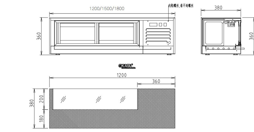 tu trung bay va bao quan sushi kolner ss-1200 hinh 0