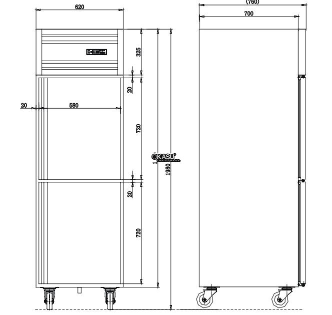 tu dong 2 canh inox kolner kd0.5l2 (lam lanh truc tiep) hinh 0