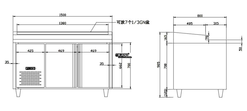 ban mat salad kolner pz-15l2w (lam lanh quat gio) hinh 0