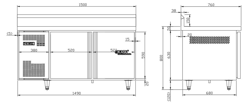 ban mat 2 canh kolner tc0.3l2bw (lanh quat gio, co tua lung) hinh 0