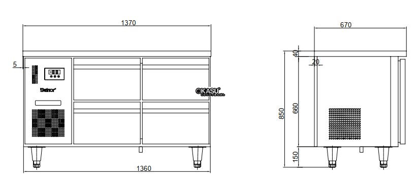  ban mat 6 ngan keo inox kolner bn14-xd6 (lam lanh quat gio) hinh 0