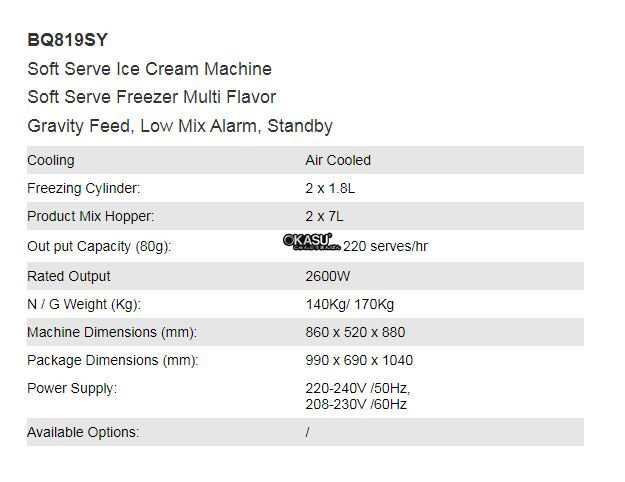  may lam kem tuoi 3 voi de ban kolner bq819sy hinh 0
