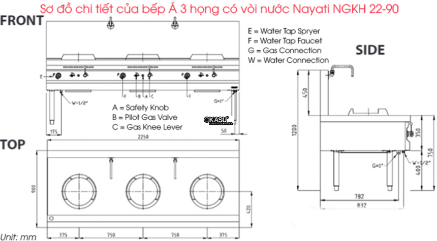 bep a 3 hong co voi nuoc nayati ngkh 22-90 hinh 0